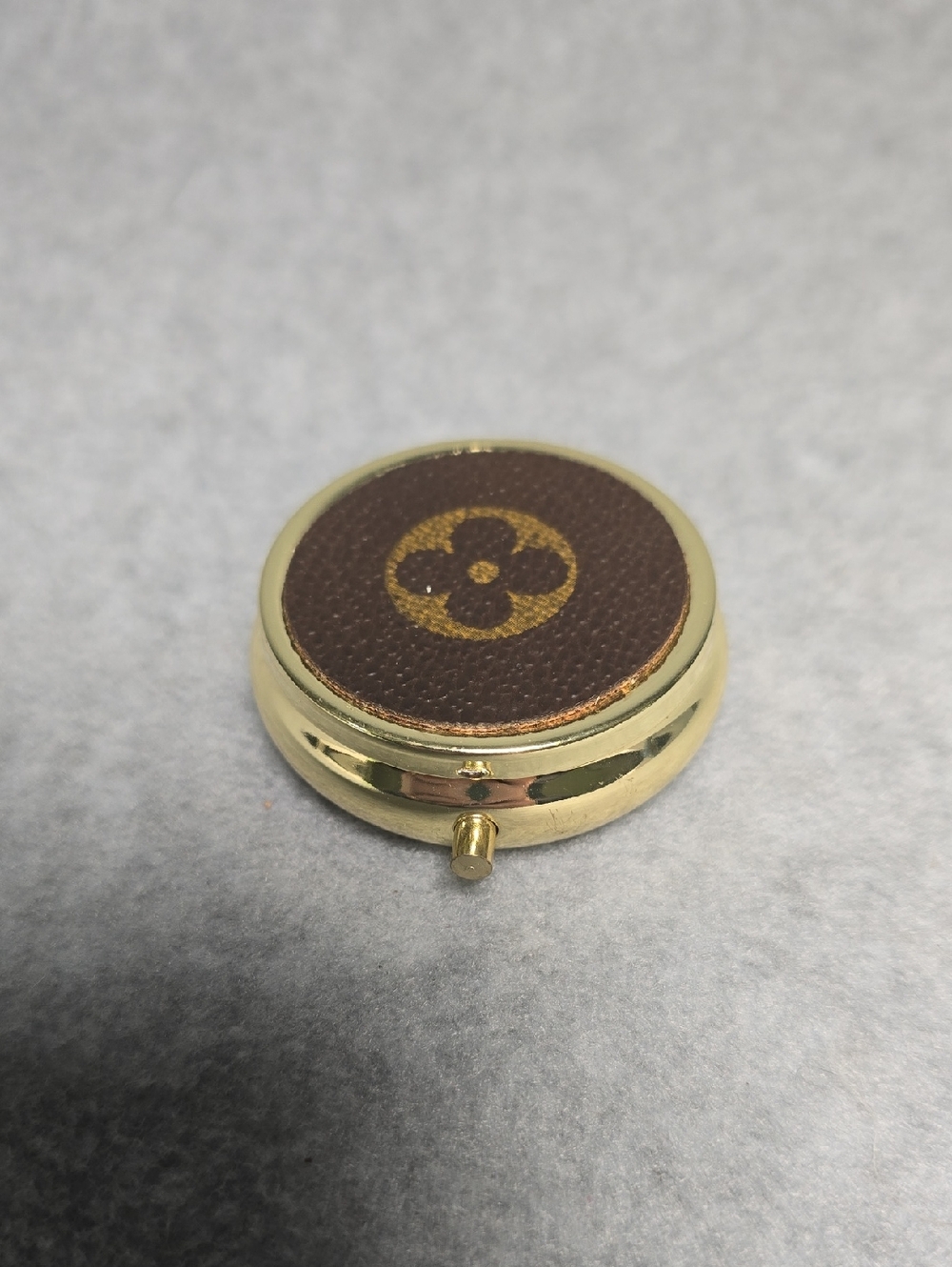 Hand Crafted Brown and Gold Compact Accessory